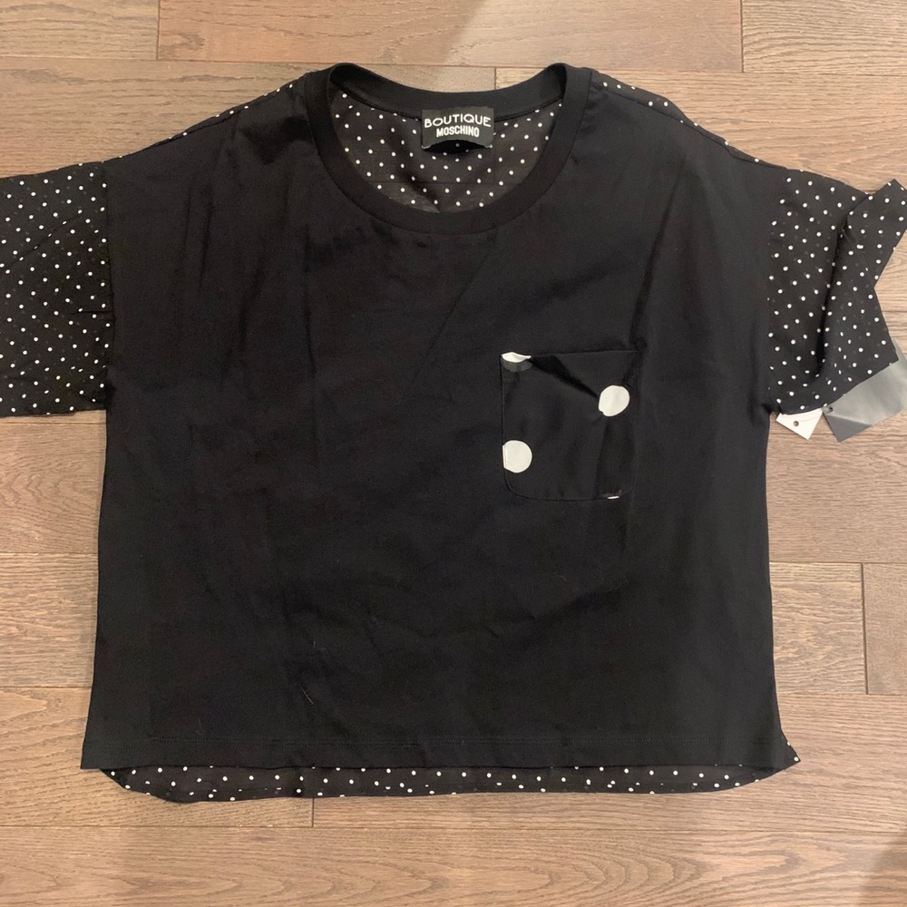 Moschino cropped blouse tee-NWT